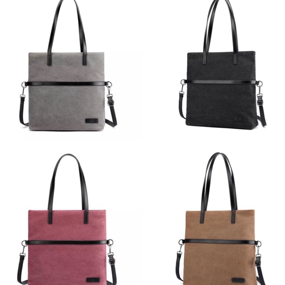 Handbags - Canvas zipper Closure Stand Up Bag